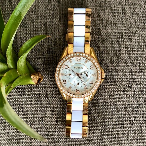 Fossil Accessories - Fossil gold and white women's watch 38 mm